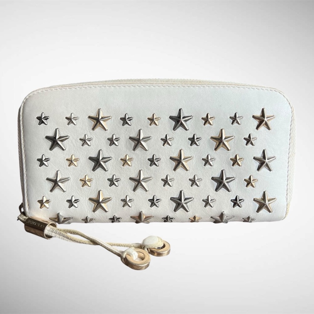 Jimmy Choo Nellie Star Studded Zip Around Long Wallet